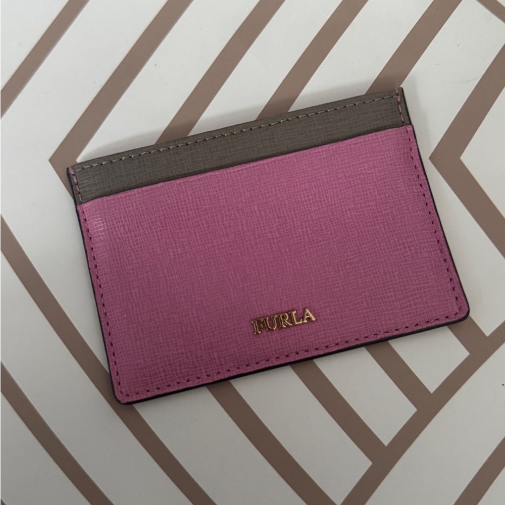 Furla Pink and Gray Card Holder
